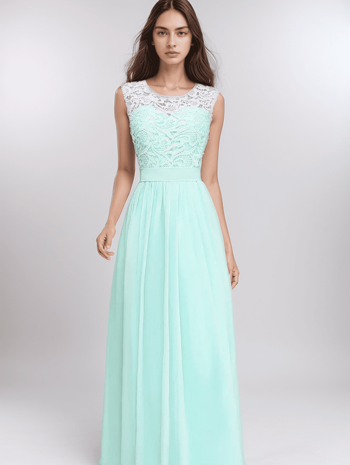 Levoire | Chiffon Kaasonit Rippimekko Avec Découpe En Cœur, Longueur Au Sol Minzivert vert