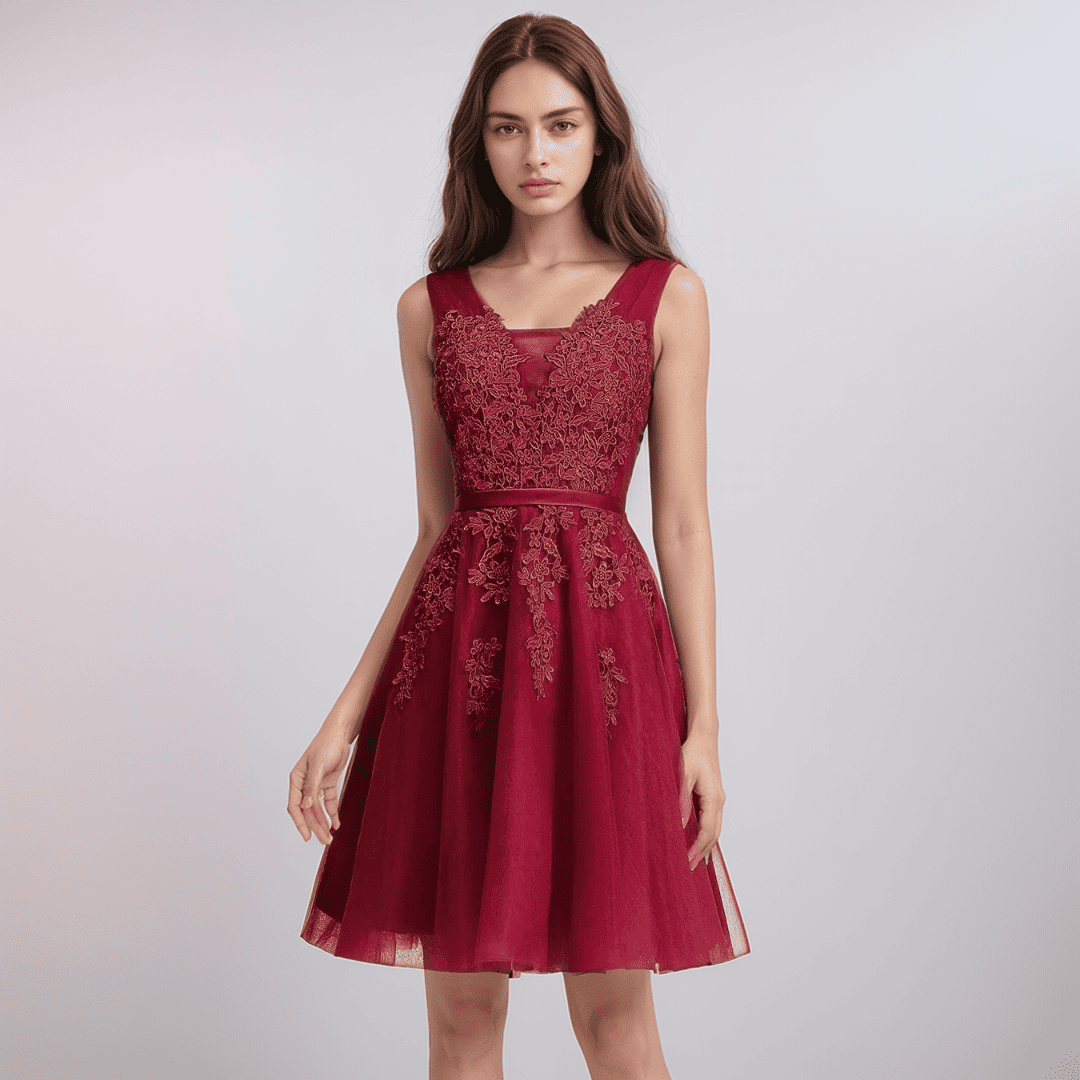 Levoire | Robe À Empiècement Pour Mariage Bordeaux