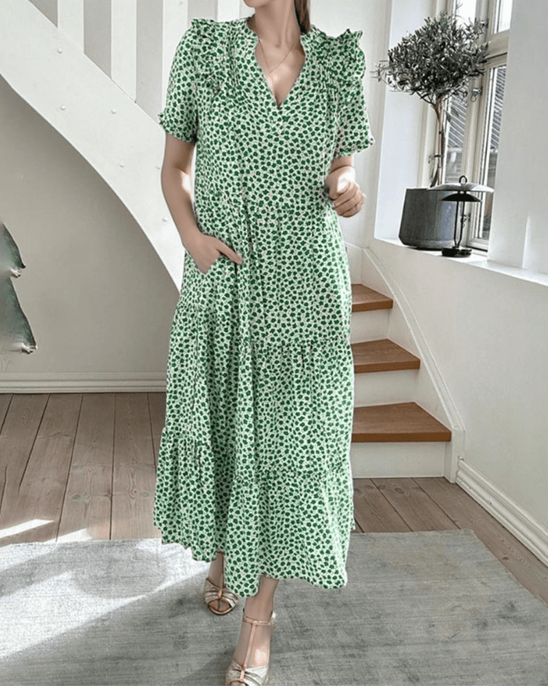 Levoire | Manches Courtes Et Motif Floral Vert