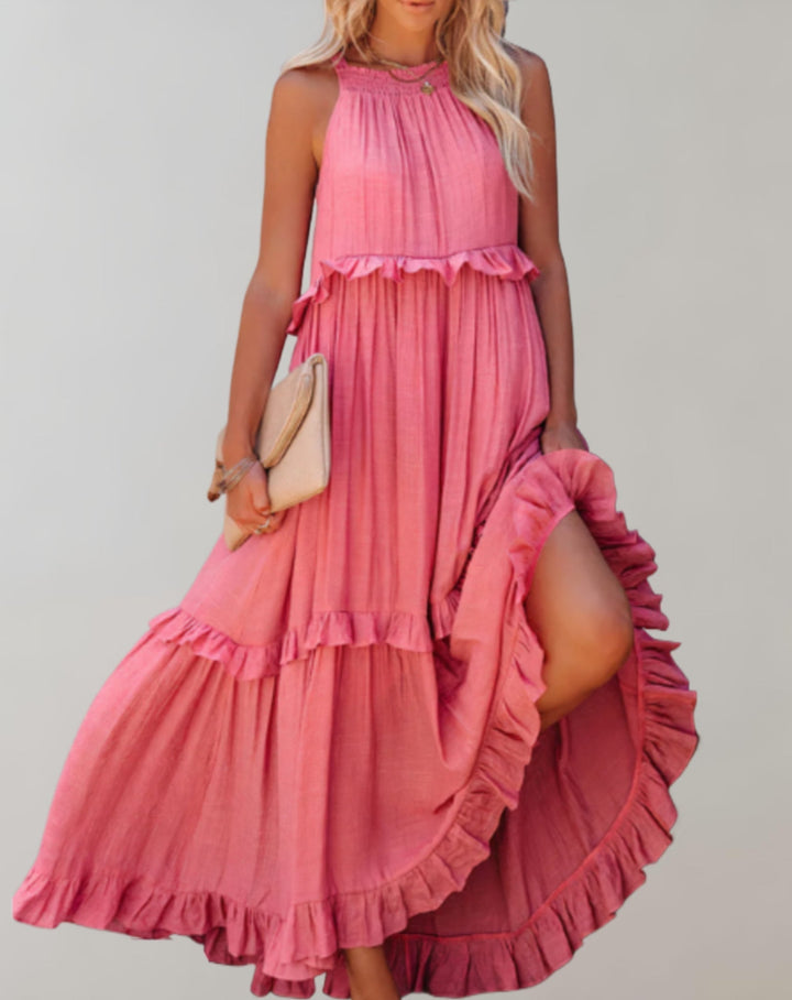 Levoire | Robe Maxi Pour Femmes Tissu Léger Et Fluide Rosa