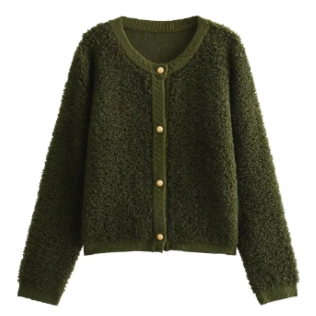 Levoire | Gilet Chaud Avec Fermeture À Boutons Pour Femmes Vert