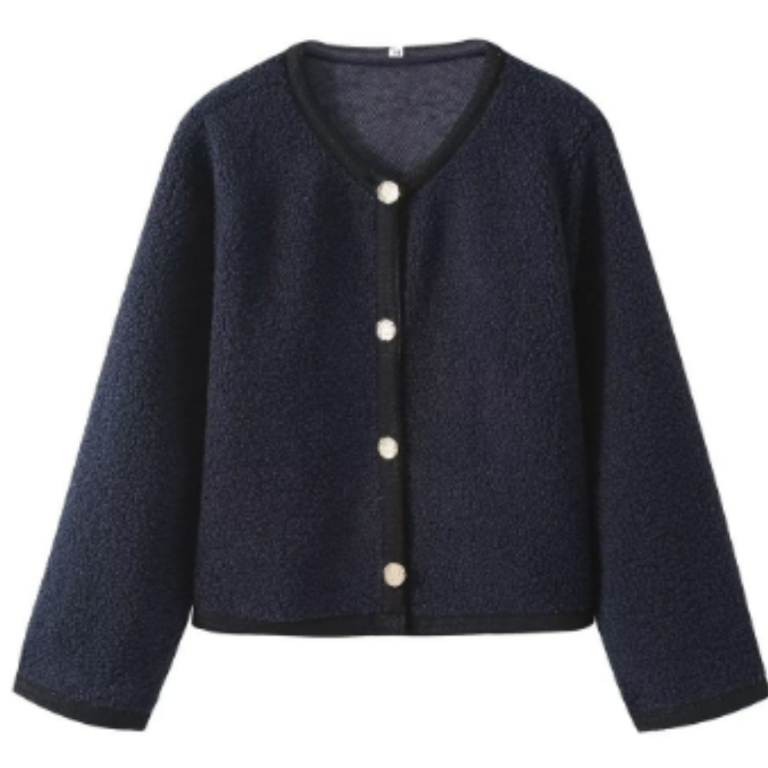 Levoire | Gilet Chaud Avec Fermeture À Boutons Pour Femmes Bleu