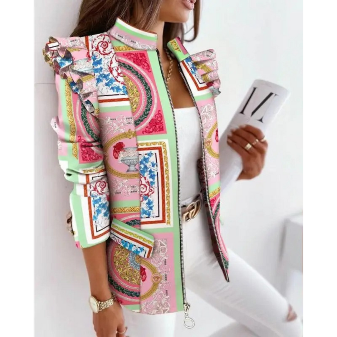Levoire | Blazer Pour Femmes À Rayures Rosa-vert