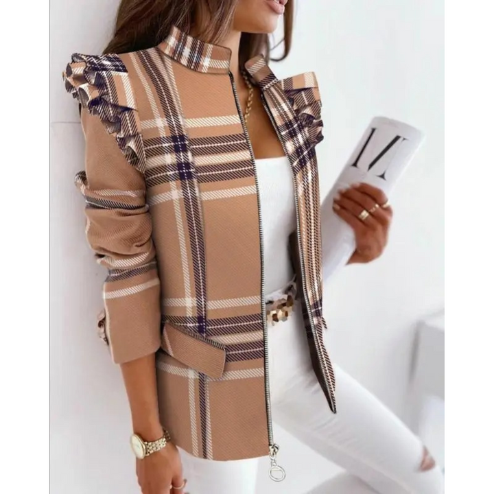 Levoire | Blazer Pour Femmes À Rayures Brun clair