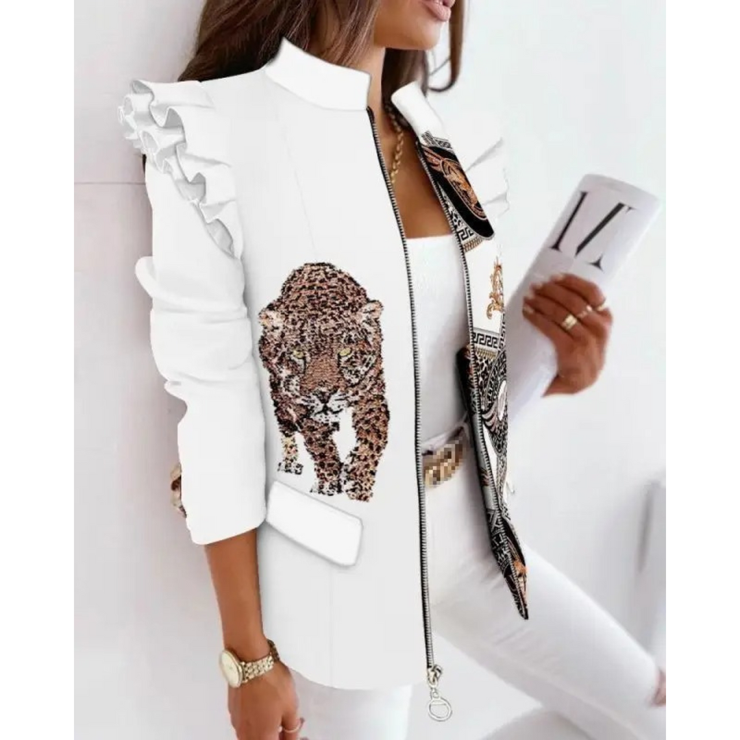 Levoire | Blazer Pour Femmes À Rayures Blanc