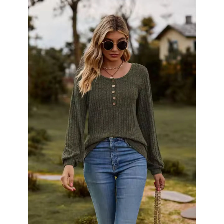 Levoire | Manches Longues Décontracté Modèle Large Pull Vêtements Pour Femmes Vert