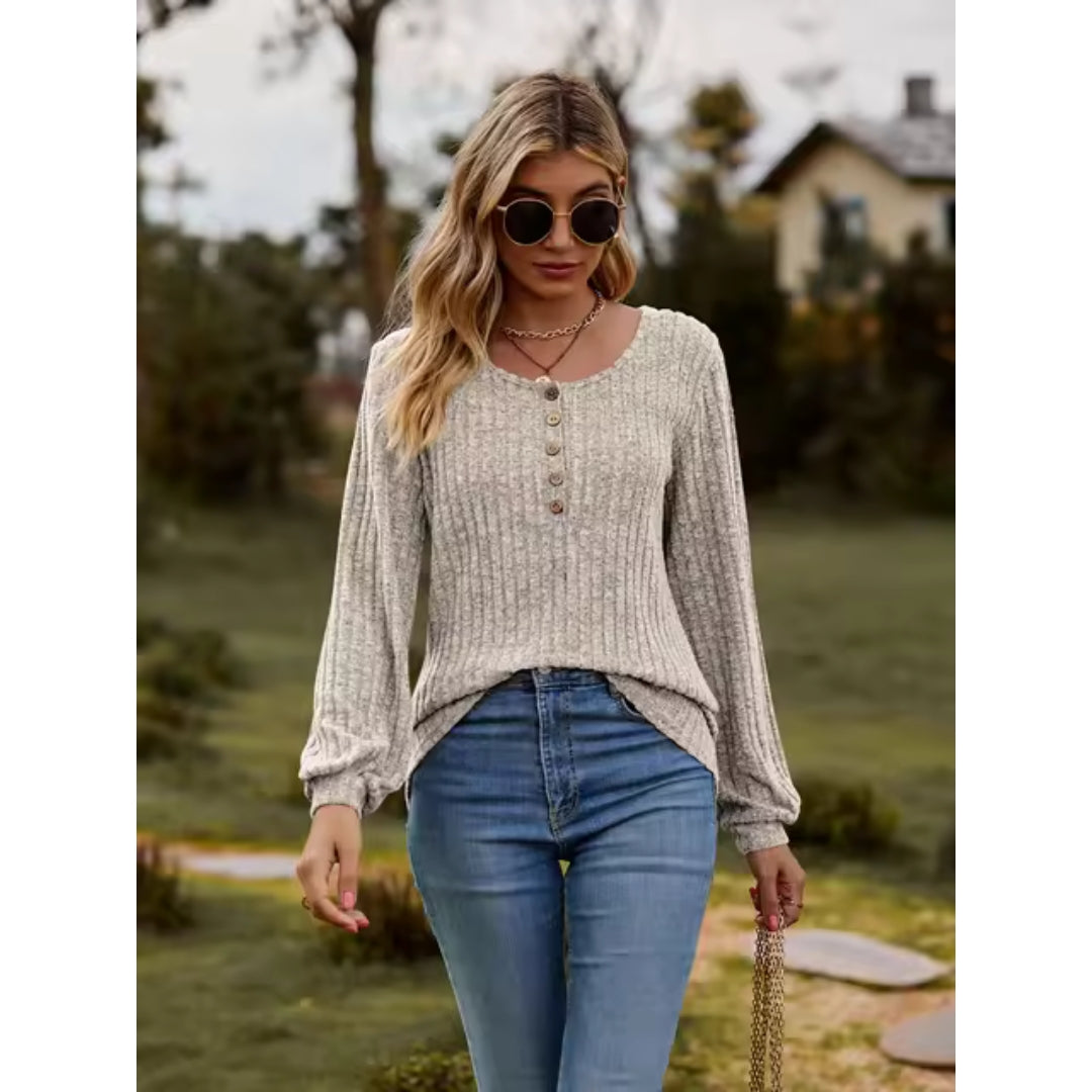 Levoire | Manches Longues Décontracté Modèle Large Pull Vêtements Pour Femmes Gris