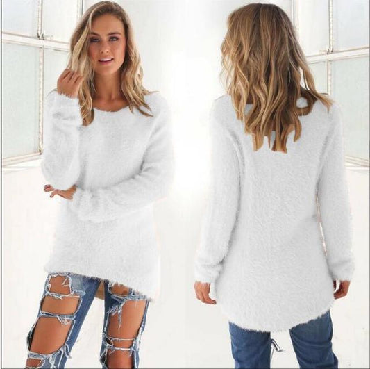 Levoire | Chaud Col Rond Manches Longues Pull Blanc