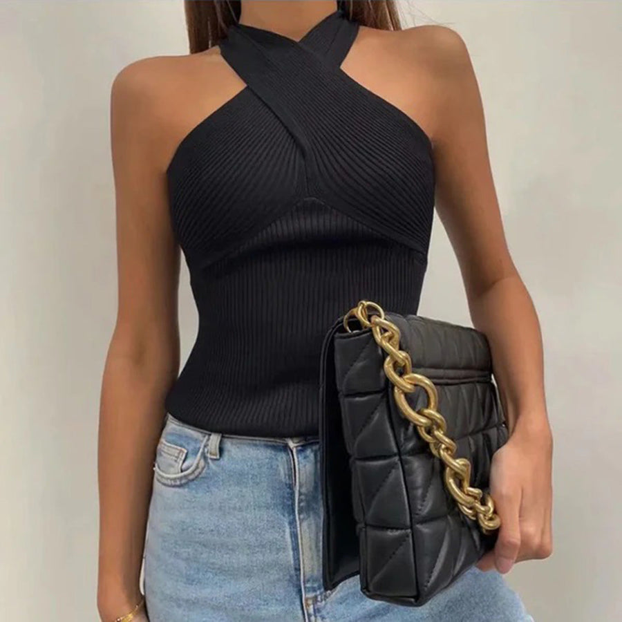 Levoire | Chemise Élégante Avec Nœud Croisé Noir