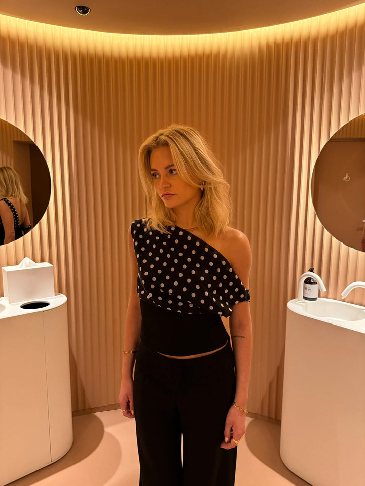 Levoire | Top À Pois Amusant & Chic Noir Blanc