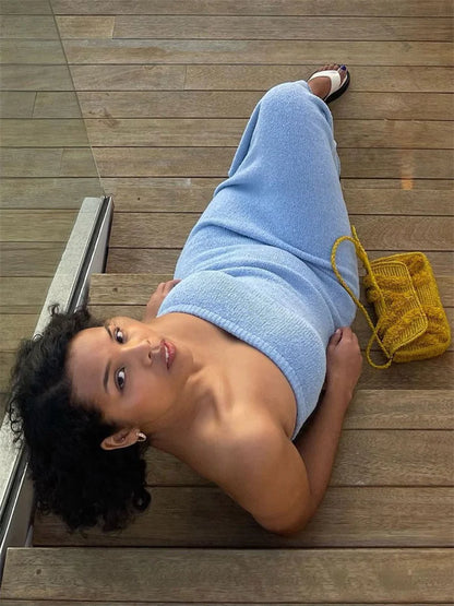 Levoire | Robe Confortable et Légère en Lin Bleu