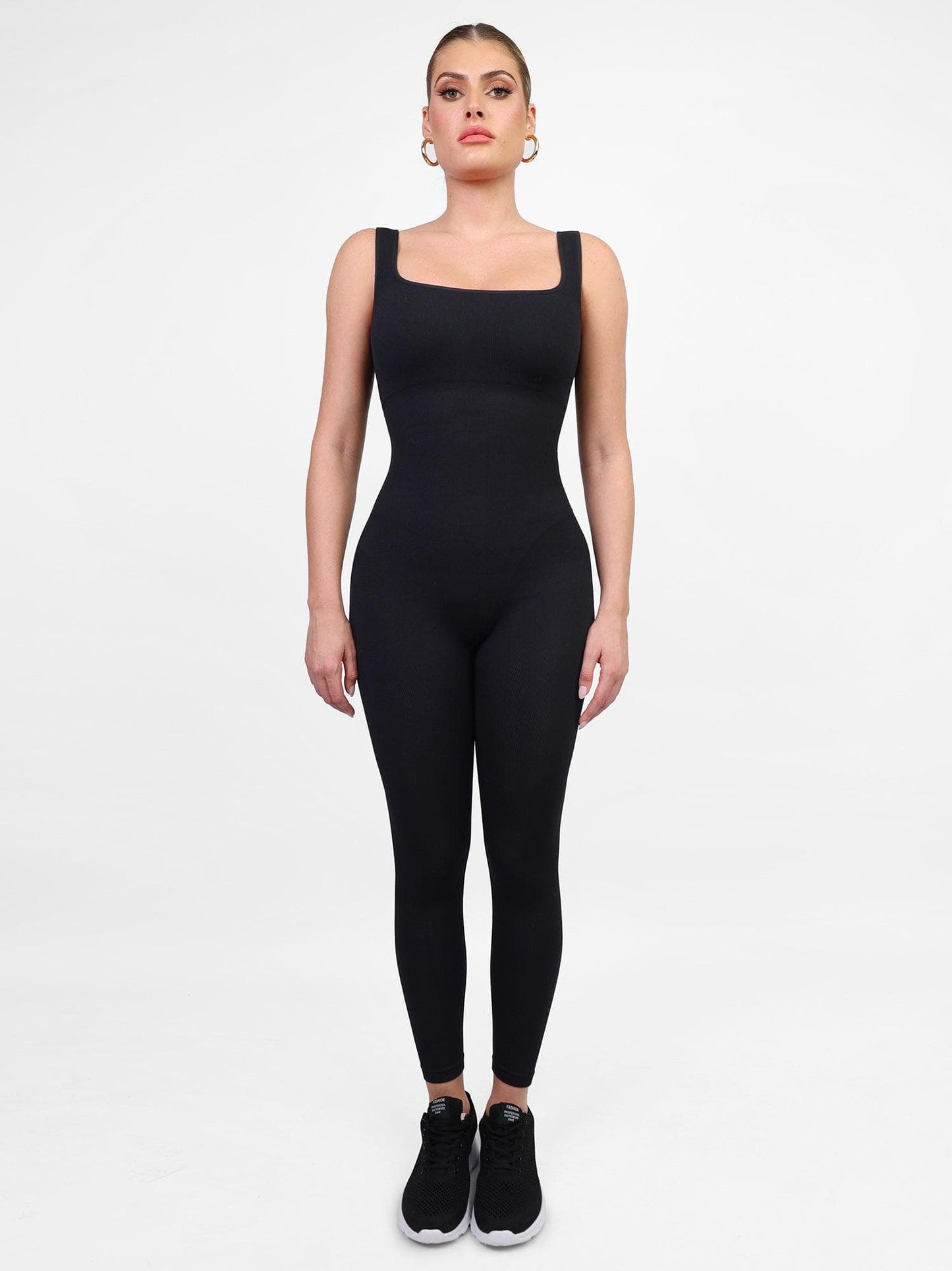 Levoire | Combinaison Femme Avec Manches Longues Sans Coutures Et Combinaison Fitness Sculptante Combinaison Noir