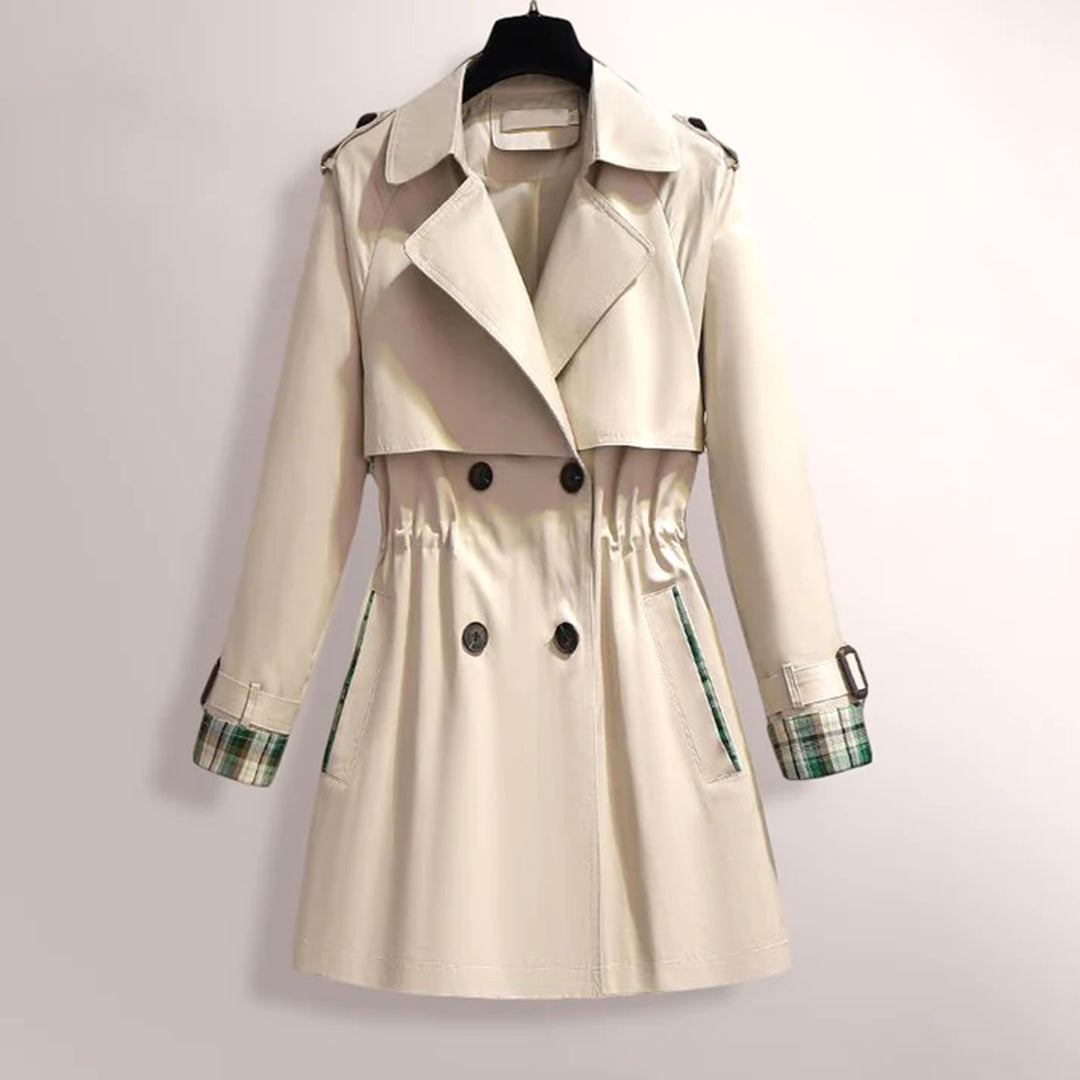 Levoire | V-Cou Mi-Long Manteau Pour Femmes Beige