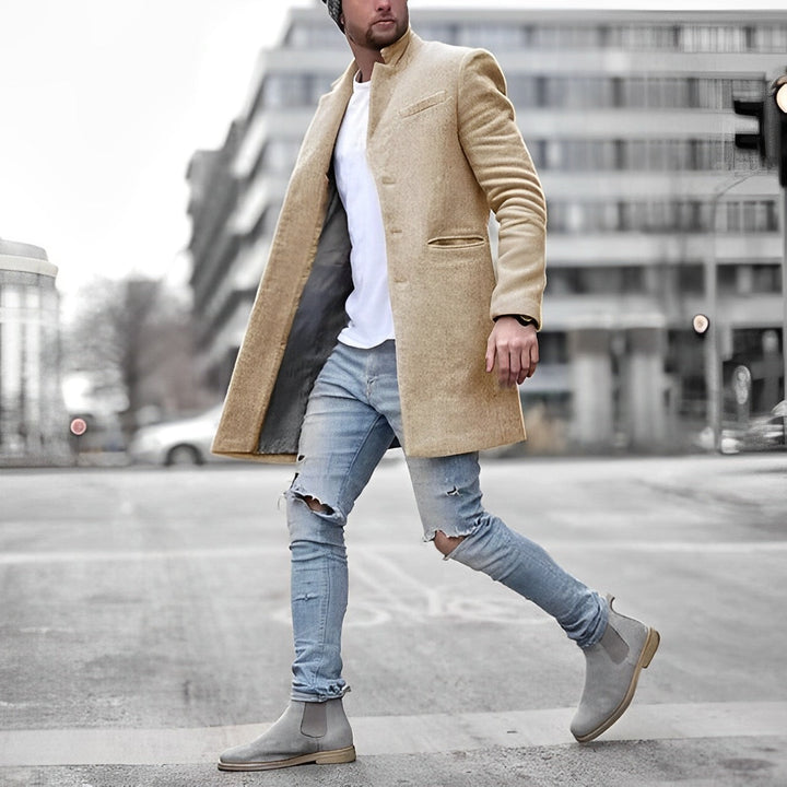 Levoire | Manteau Long À Manches Longues Avec Boutons Beige