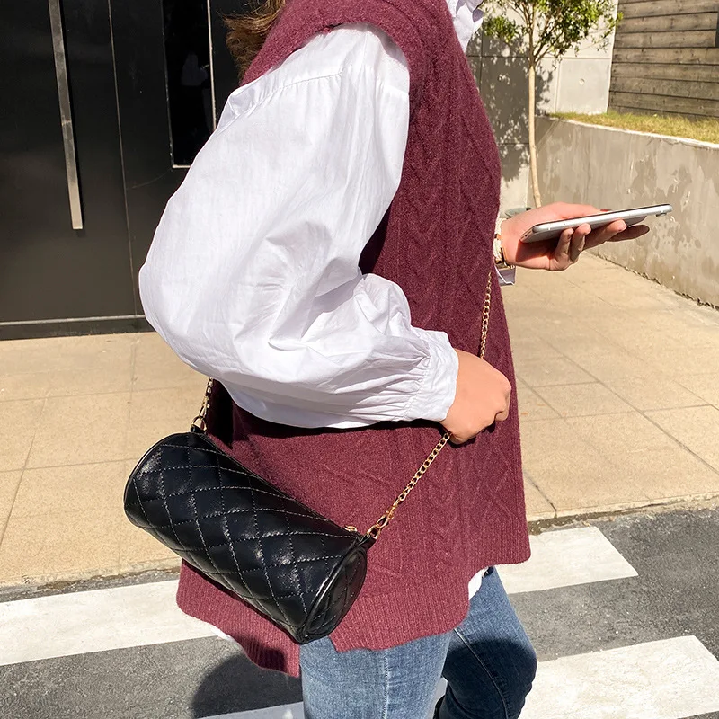 Levoire | Sac À Bandoulière Cylindrique Tendance Noir 9*9*20CM