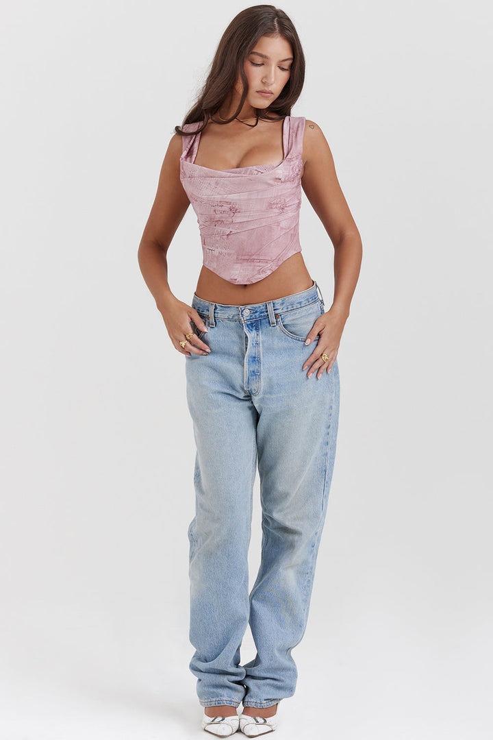 Levoire | Corset Trendy Rosa Avec Imprimé