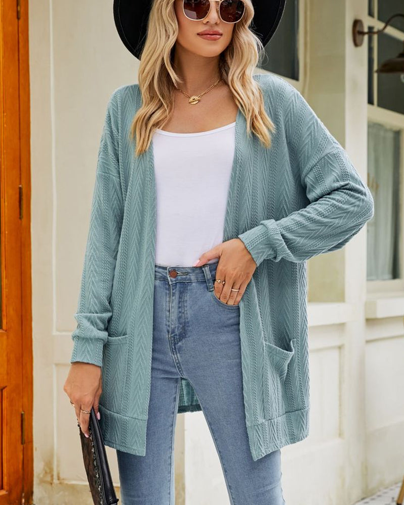 Levoire | Veste En Tricot Tendance Et Confortable Pour Femmes – Coupe Longue Vert menthe