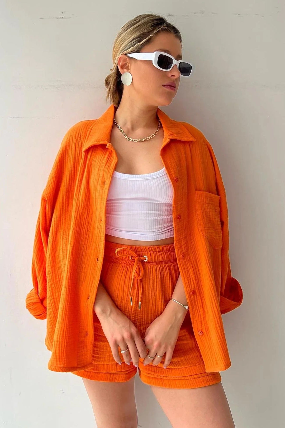 Levoire | Ensemble Élégant Deux-Pièces Pour Femmes Orange
