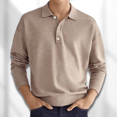 Levoire | Col À Demi Bouton Chemises À Manches Longues Vêtements Pour Hommes