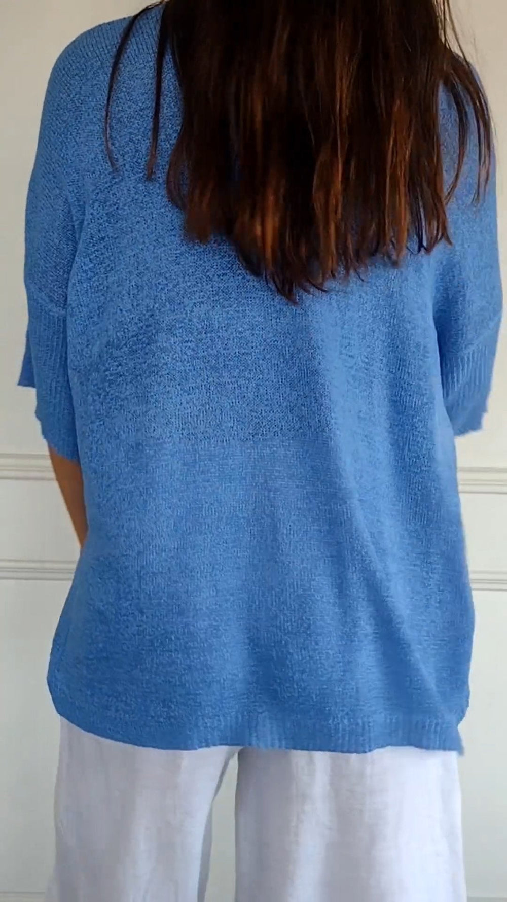 Levoire | V-Cou Encolure Détente Ajustée Manches Mi-Longues Tricoté Longues Manches Vêtements Femme