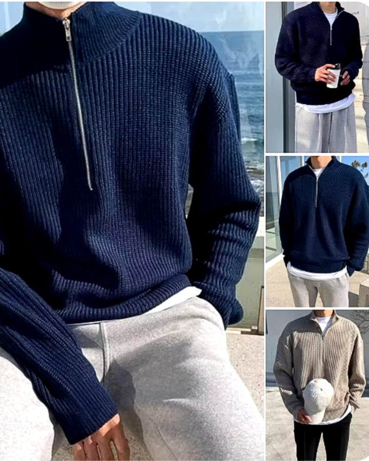 Levoire | Zip Demi Chaud Tricoté Avec Zip Demi Pour Hommes