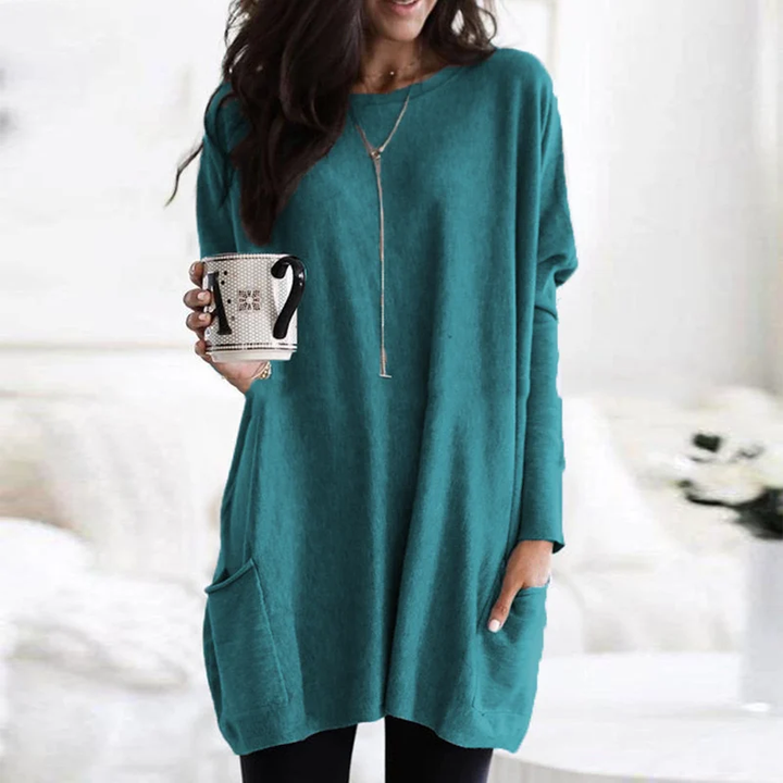 Levoire | Tops À Manches Longues Coupe Ample Pull Long Vêtements Pour Femmes Bleu