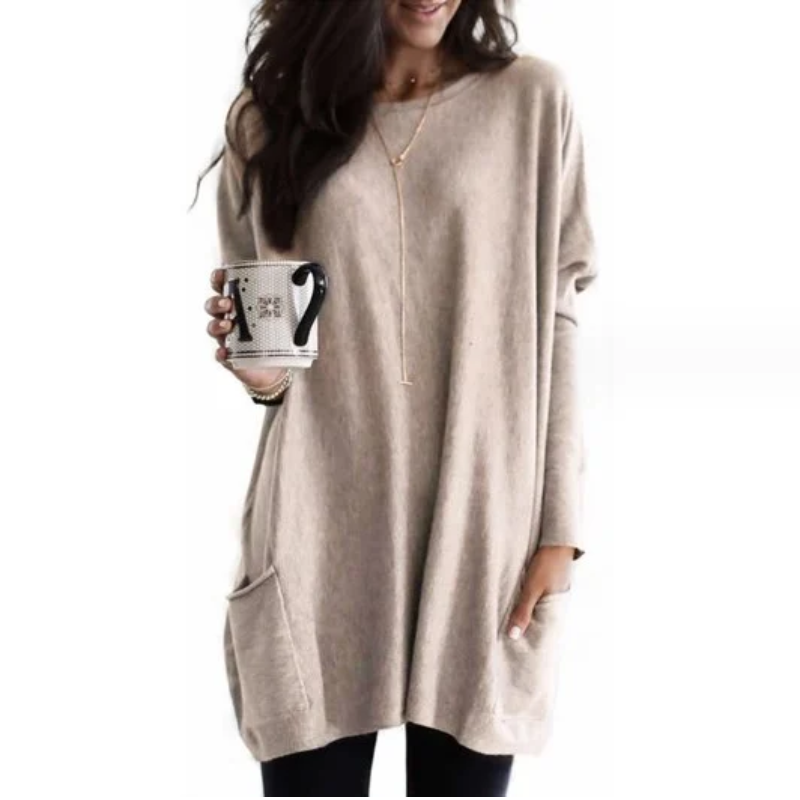 Levoire | Tops À Manches Longues Coupe Ample Pull Long Vêtements Pour Femmes Khaki