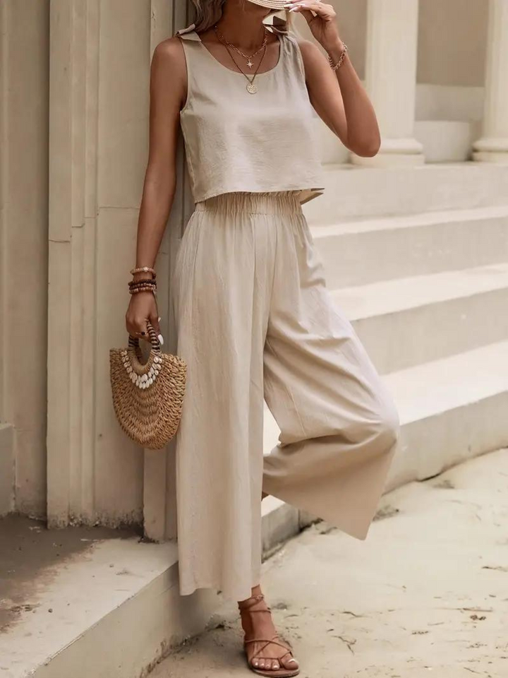 Levoire | Ensemble, Ajusté, Coupe Ample, Pantalon À Jambes Larges, Vêtements D'Été