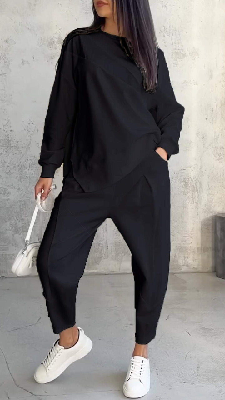 Levoire | Manches Longues Grande Taille Pull Assemblé Vêtements Pour Femmes Noir