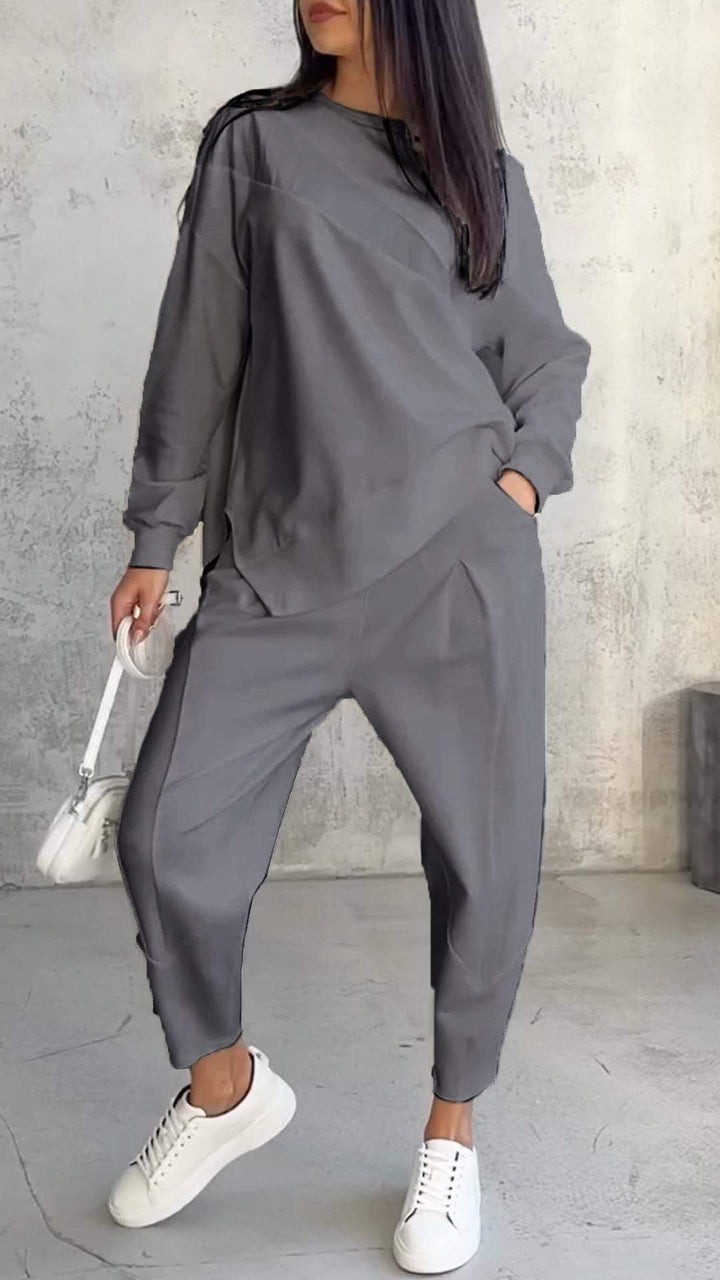 Levoire | Manches Longues Grande Taille Pull Assemblé Vêtements Pour Femmes Gris
