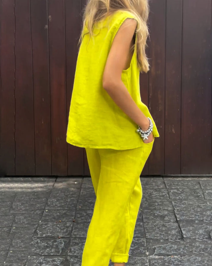 Levoire | Coupe Décontractée Vêtements D'Été Sans Manches Ensemble Co-Ord Pour Femmes