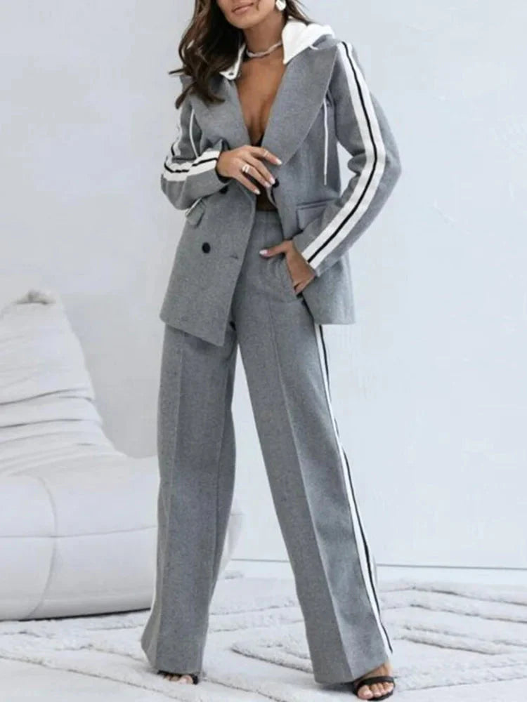 Levoire | Pantalons Larges Décontractés Ensemble Blazer Ensemble Femmes