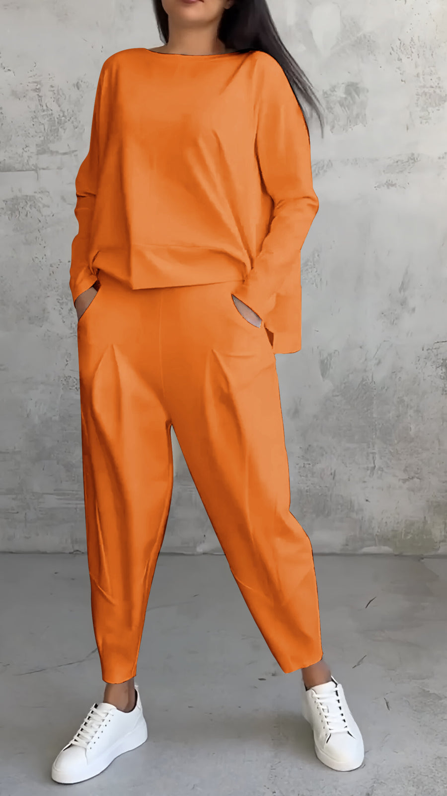 Levoire | Décontracté Femmes Avec Manches Longues Et Coupe Ample Orange