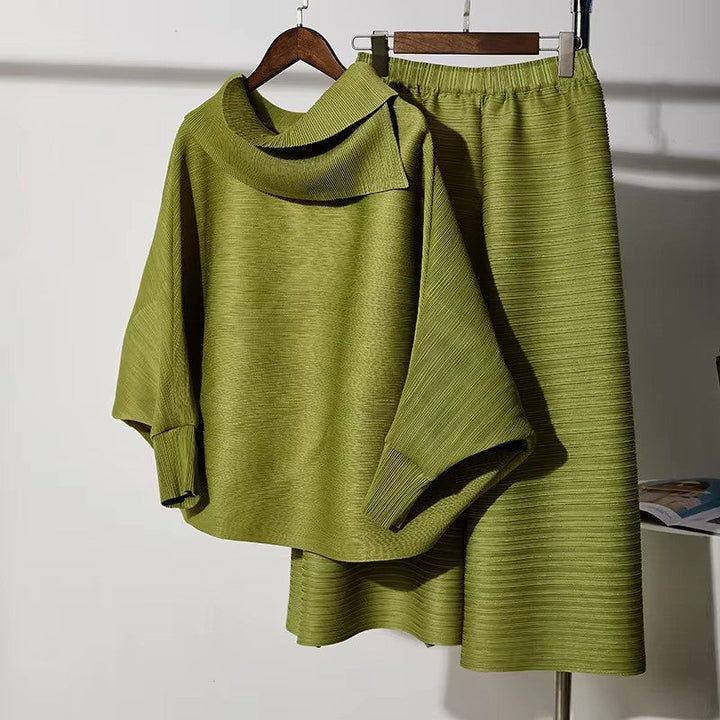 Levoire | Ensemble Femme Avec Manches Longues Et Pantalons Amples Vert Une taille