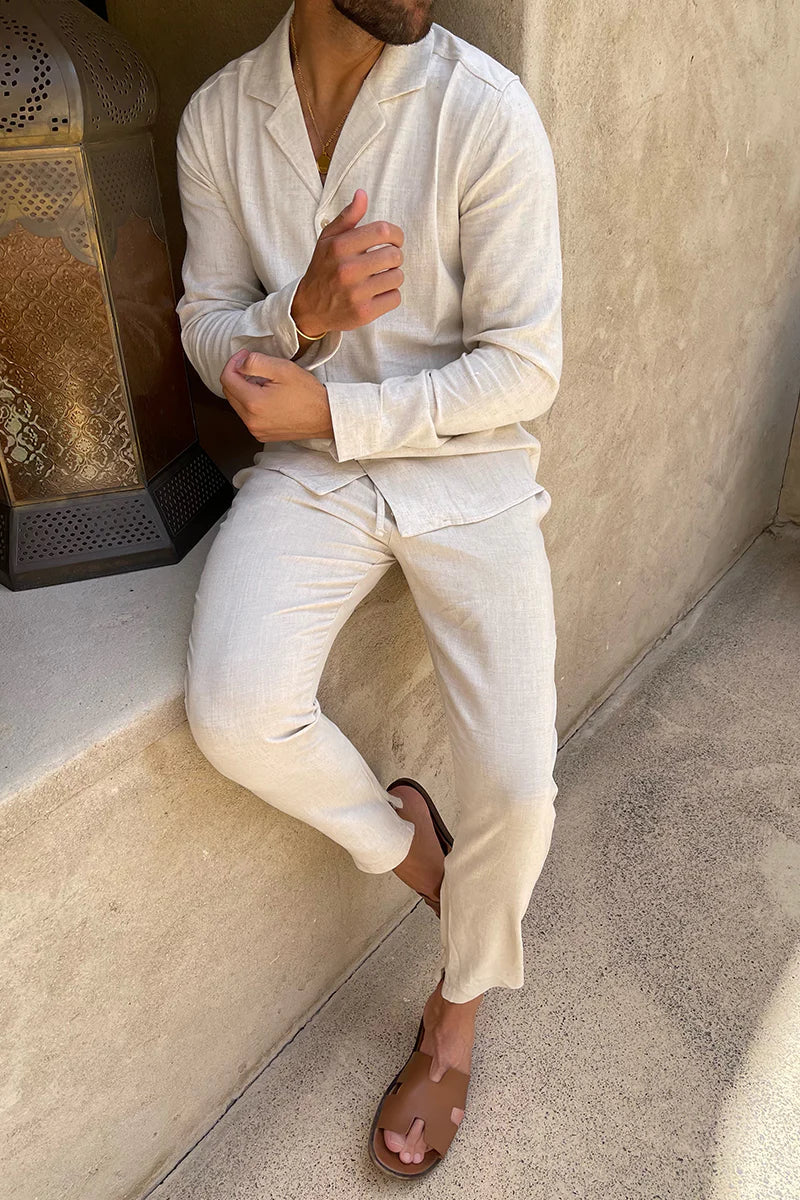 Levoire | Set, Lin, Manches Longues, Ensemble Coordonné, Vêtements Pour Hommes
