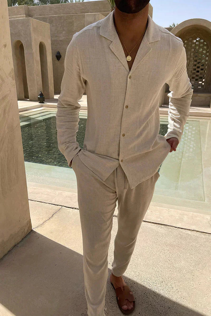 Levoire | Set, Lin, Manches Longues, Ensemble Coordonné, Vêtements Pour Hommes