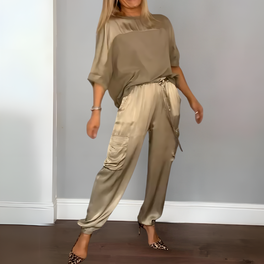 Levoire | Lot Satin Coupe Ample Pantalon Cargo Vêtements Femme