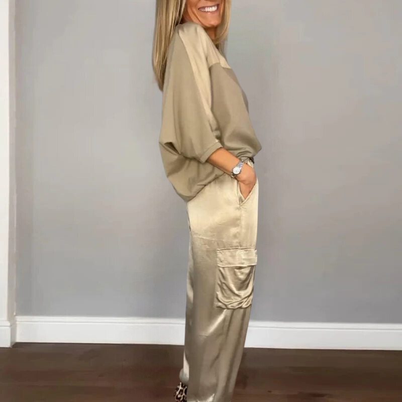 Levoire | Lot Satin Coupe Ample Pantalon Cargo Vêtements Femme