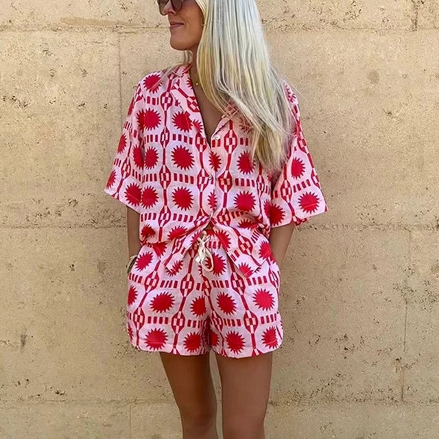 Levoire | Ensemble D'Été Modèle Large Shorts Et Chemise Ensemble Composé Pour Femmes