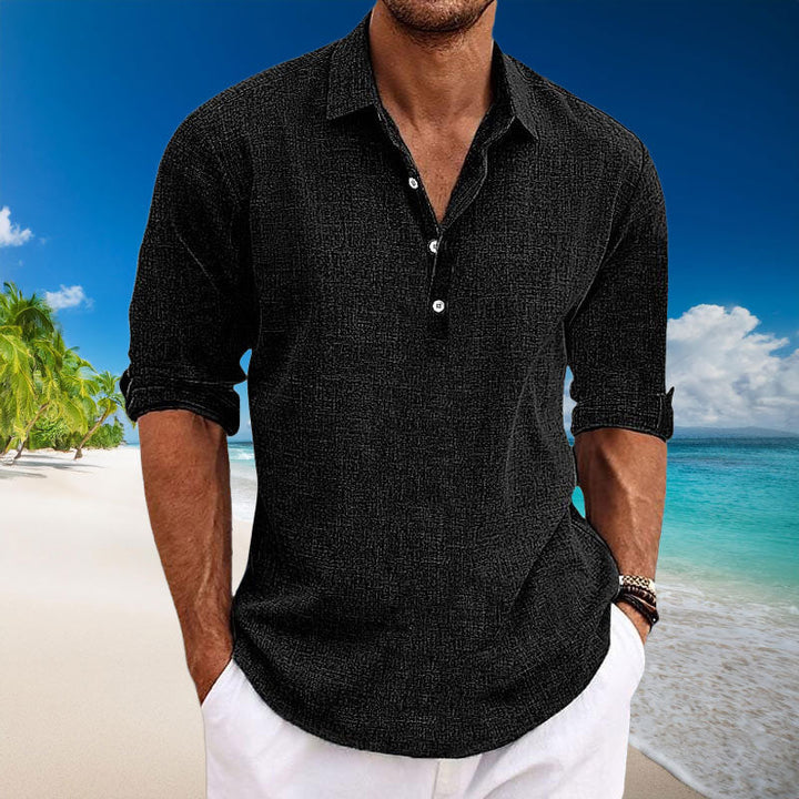 Levoire | Chemise Décontractée À Manches Longues Noir