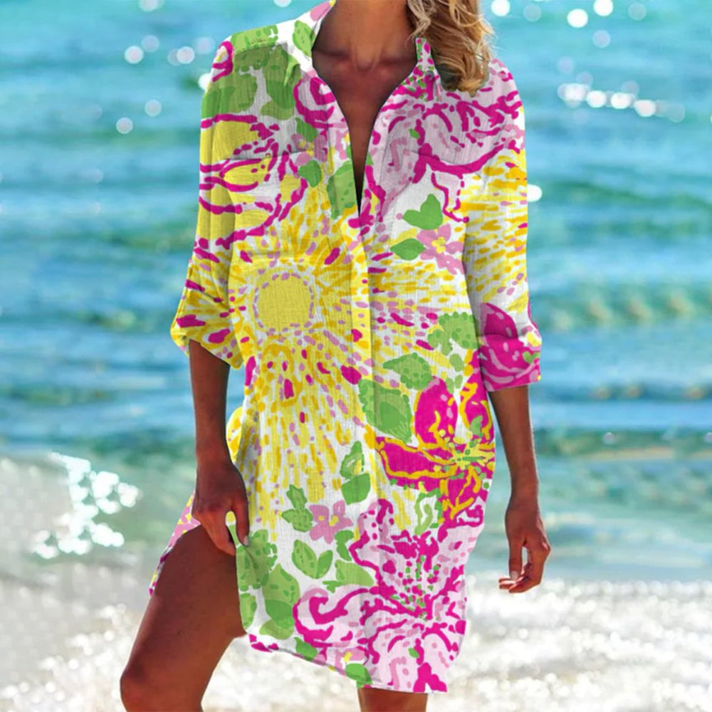 Levoire | Robe chemise classique Jaune floral