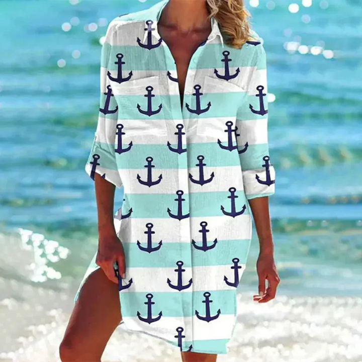 Levoire | Chemise de robe stylée Ancre vert menthe