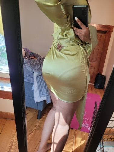 Levoire | Satin Manches Longues Bandage Robes Mini