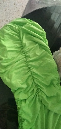 Levoire | Robe Mini À Volants Néon Épaules Dégagées