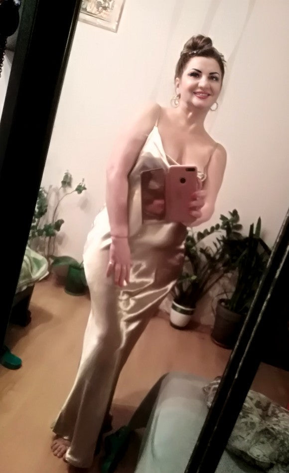 Levoire | Robe Longue Sans Dos À Bretelles Spaghetti En Satin