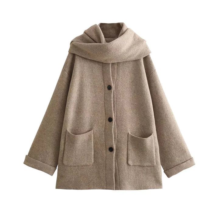 Levoire | Gilet doux avec écharpe Khaki