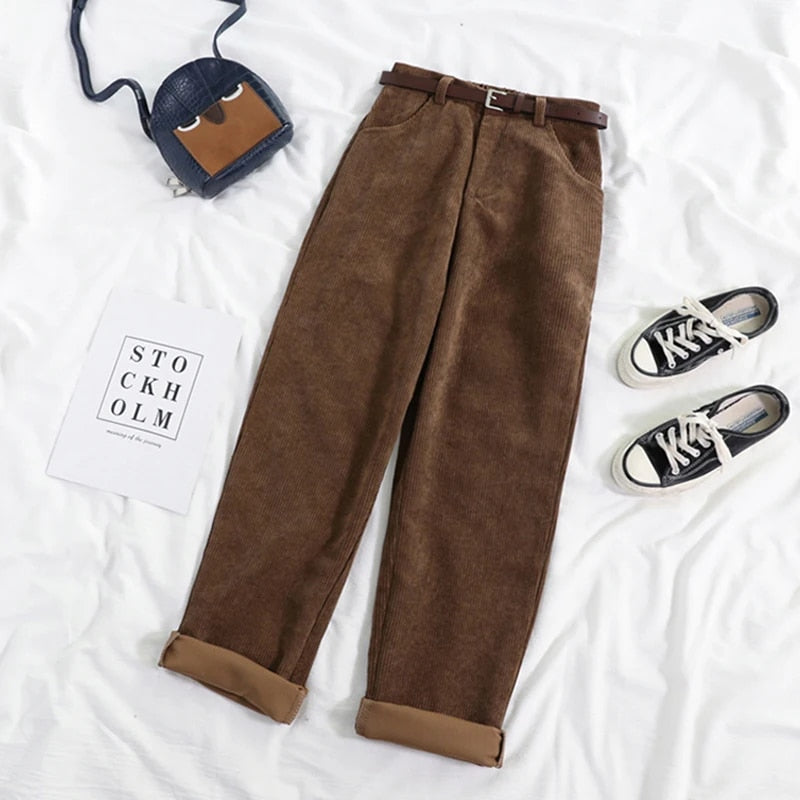 Levoire | Pantalons En Velours Pour Femmes Braun