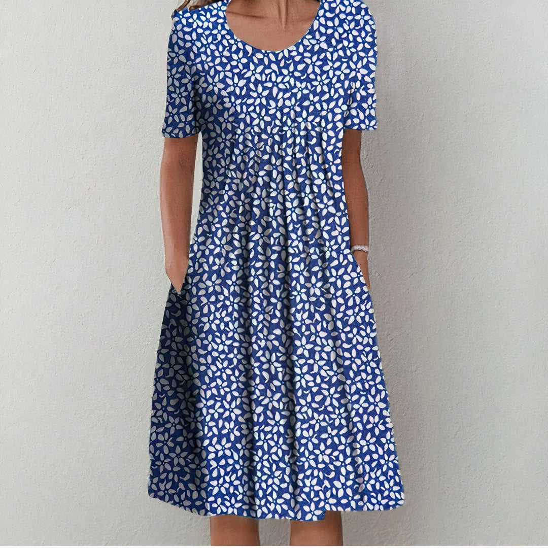 Levoire | Robe En Coton Bleu avec des fleurs