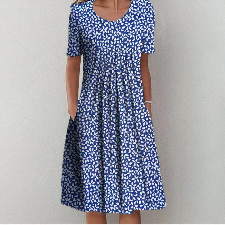 Levoire | Robe En Coton Bleu avec des fleurs
