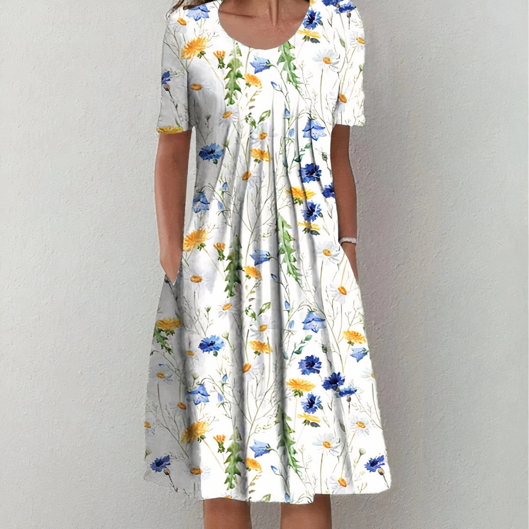 Levoire | Robe En Coton Blanc Jaune